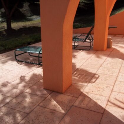 18 X 18 coral stone terra cotta patio tile