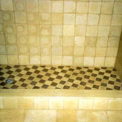 6" wall tile with 3" floor tile