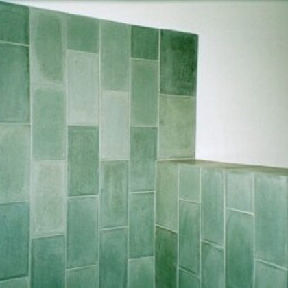 Variegated green 6" X 12" wall tile