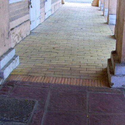 Sidewalk outside Apothecary Hall