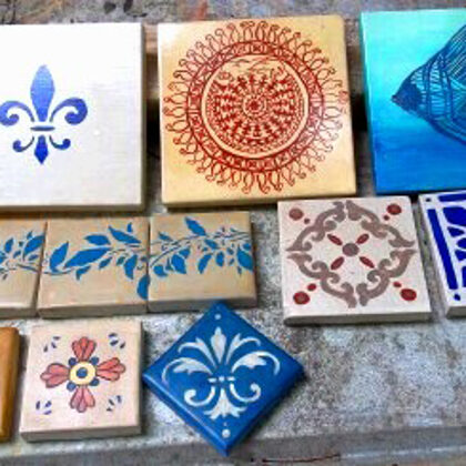 Hand painted tile