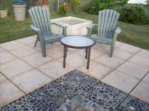 Corner of finished patio