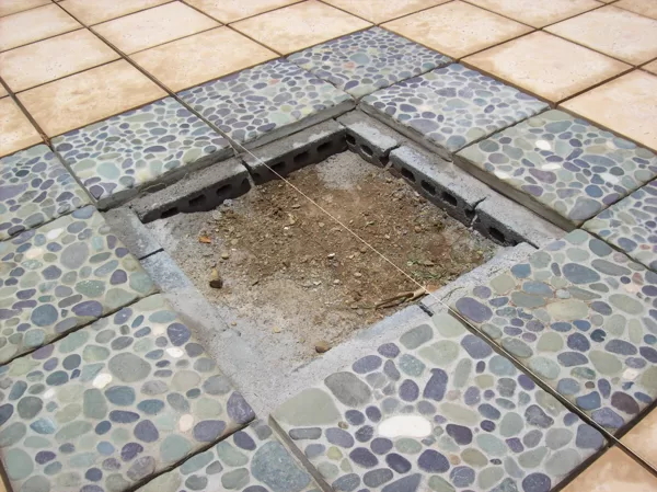 Detail of fire pit