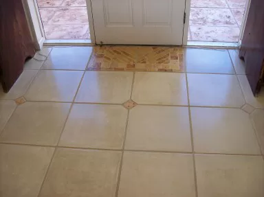 Welcome mat of sliced old brick