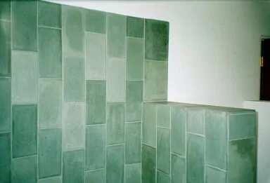 Variegated green 6" X 12" wall tile