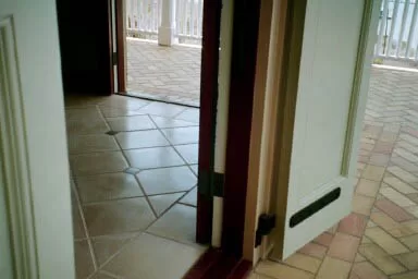Herring bone soaps outside 12" interior tile