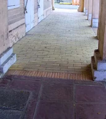 Sidewalk outside Apothecary Hall