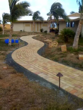 Bricks can make a curved walkway