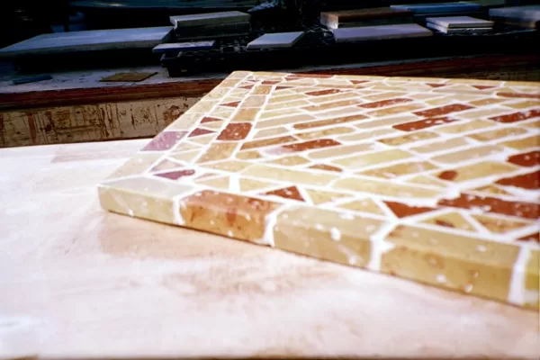 Detail of old brick desk top