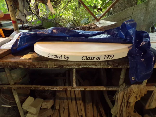 Table edges can be carved with your message